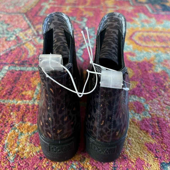 NWT Kensington | Women’s black/tan leopard print Ocean + Coast rain boot, size 9 - Picture 8 of 12